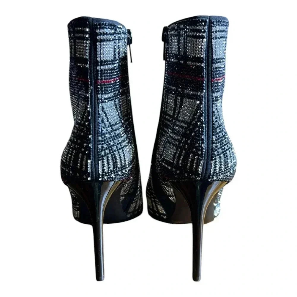 INC International Concepts Reisa Plaid Bling Stiletto Ankle Bootie. NWT & box - Picture 4 of 9